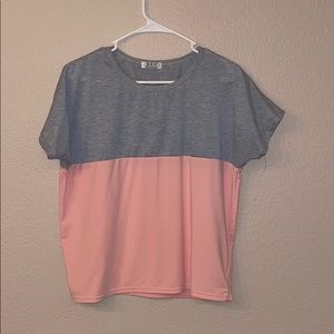 Gray and Pink Top
